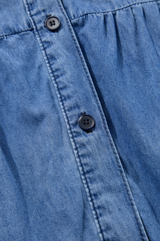 Casual Tiered Button Down Denim Dress