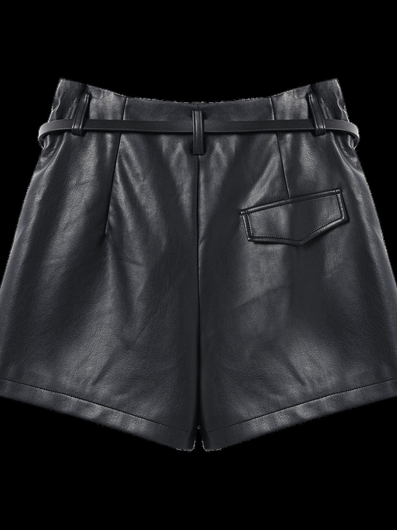 High Waisted Faux Leather Shorts
