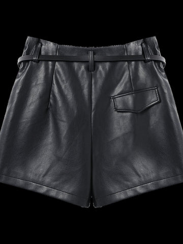 High Waisted Faux Leather Shorts