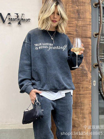 Oversized Vintage Wash Crewneck Sweatshirt