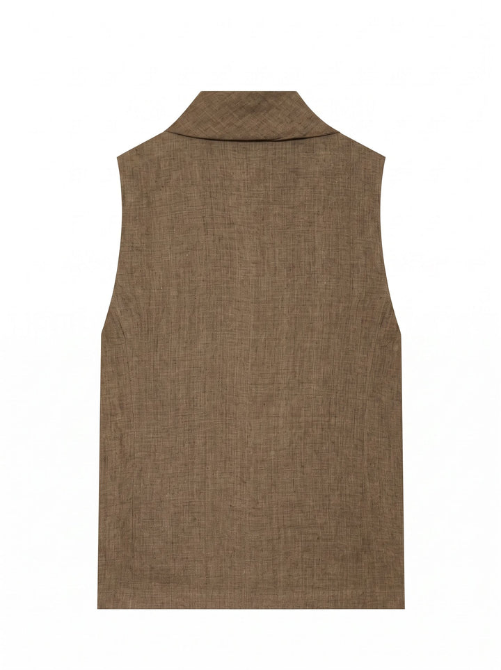 Sleeveless Tie Front Pant Set