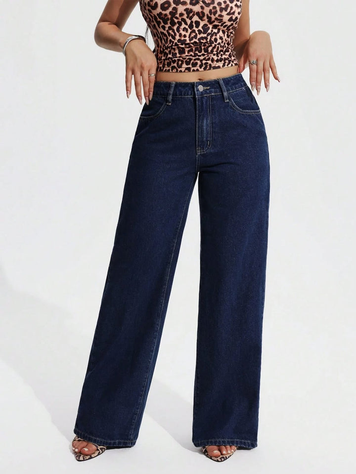 High Waisted Black Wide Leg Jeans