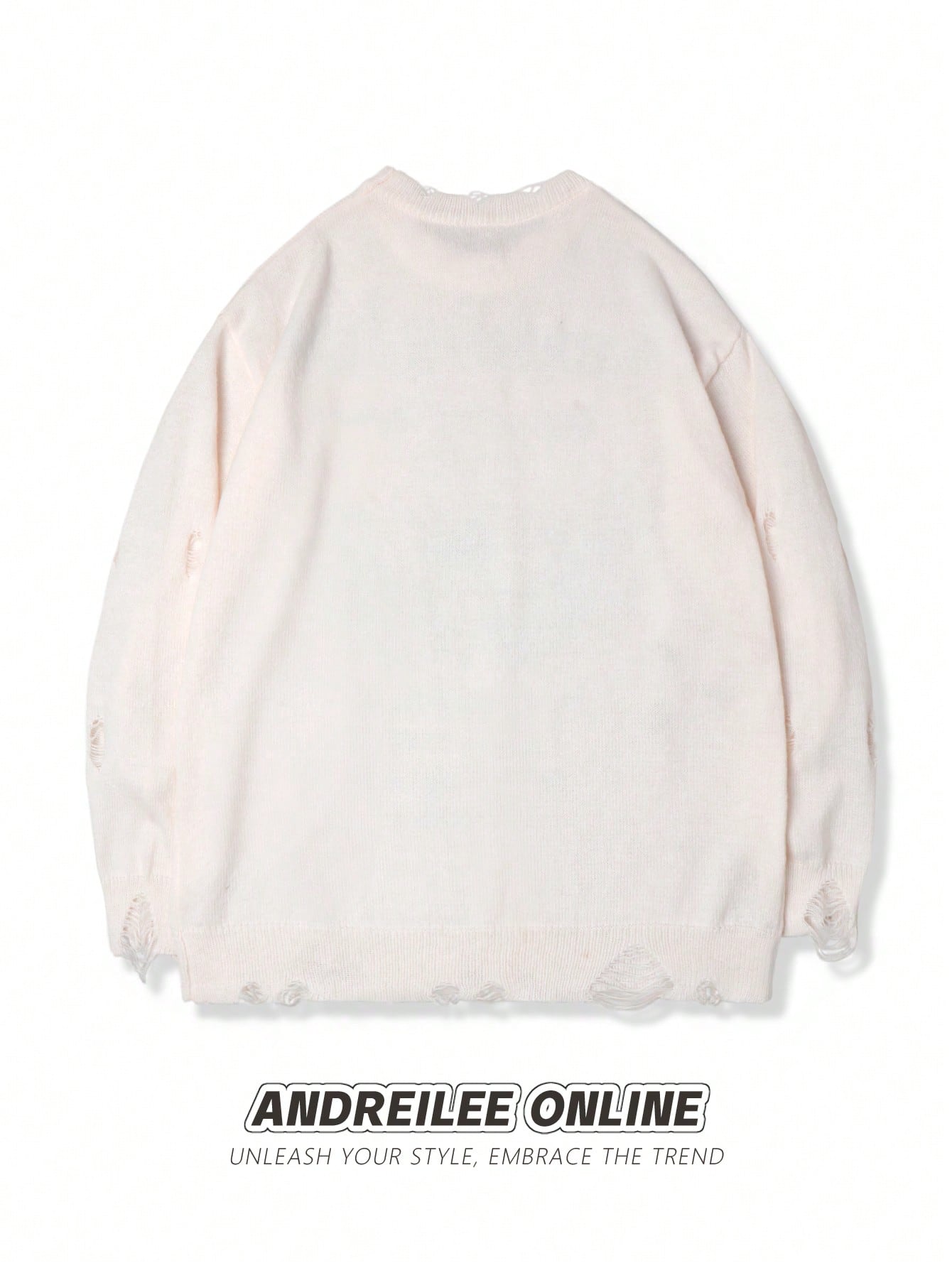 Distressed Graphic Oversized Knit Sweater