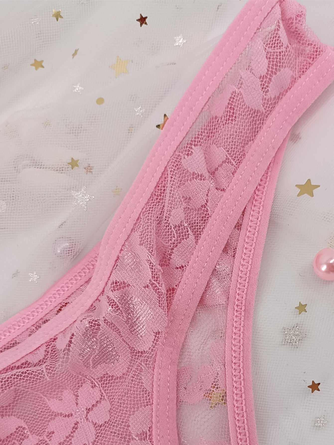 Seamless Floral Lace Thong Panties