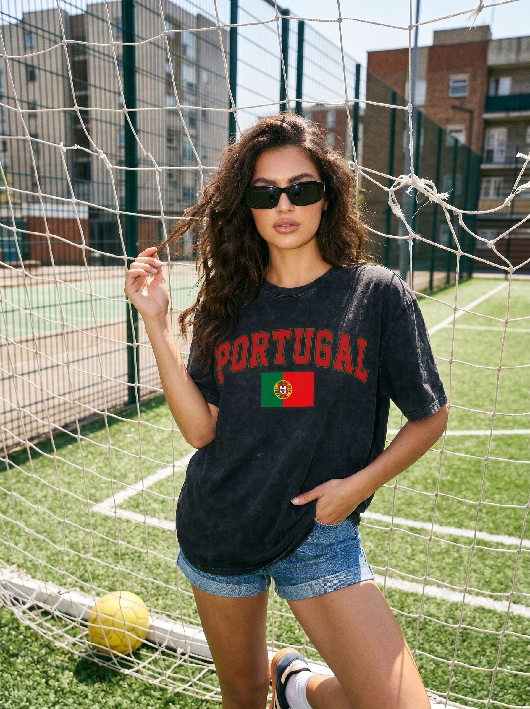 World Cup 2026 Vintage Washed Portugal Graphic  T-Shirt