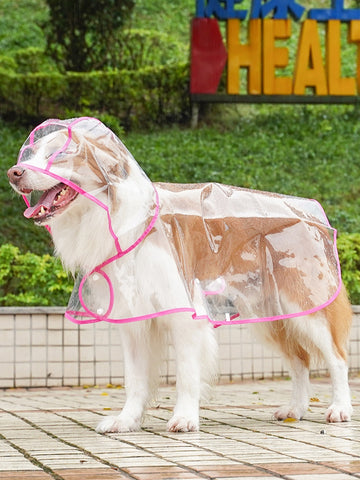Clear Waterproof Hooded Dog Raincoat