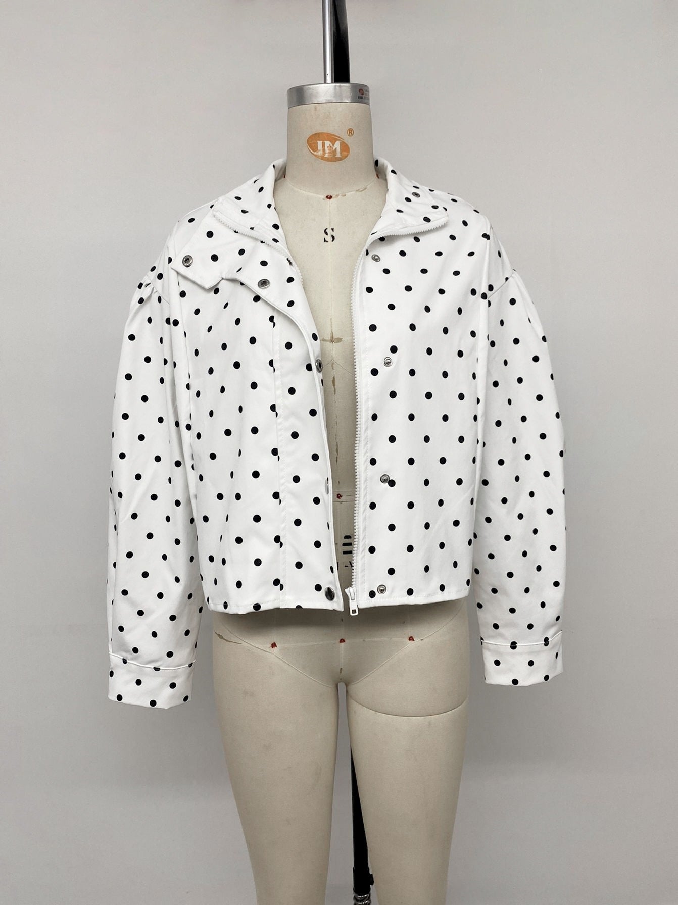 Polka Dot Mock Neck Jacket