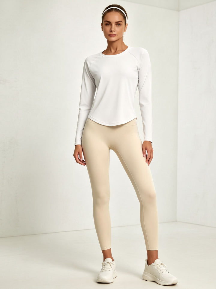Breathable Mesh Back Long Sleeve Yoga Tee