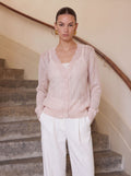 Soft Shimmer Cable Knit Cardigan