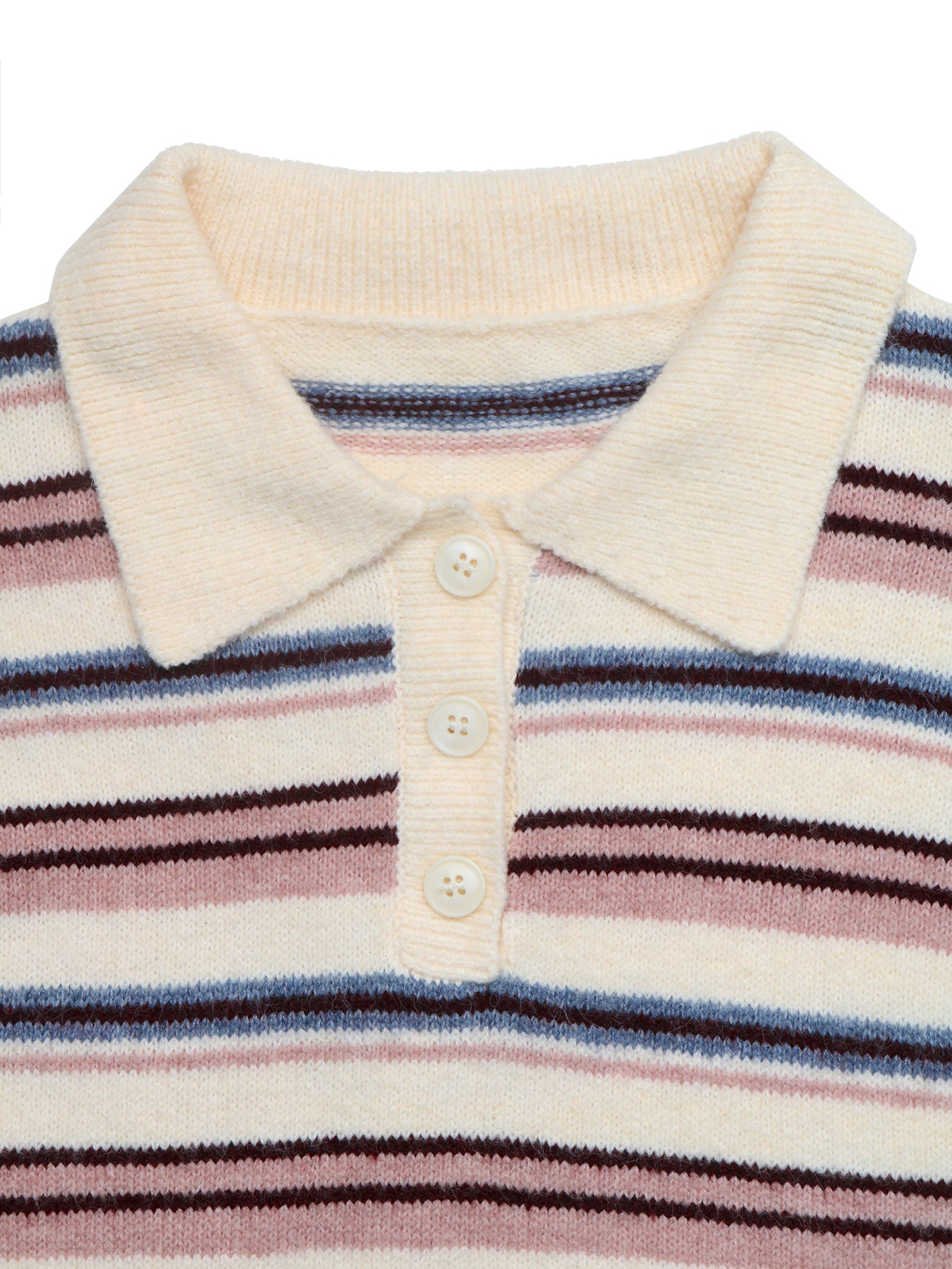 Cozy Striped Collared Knit Sweater