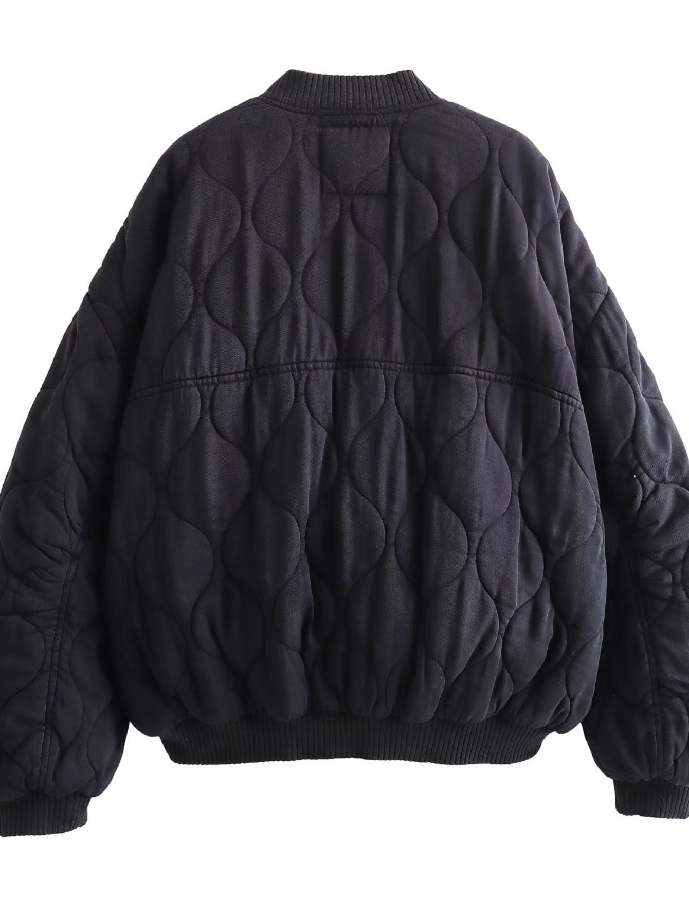 Oversized Quilted Bomber Puffer Jacket