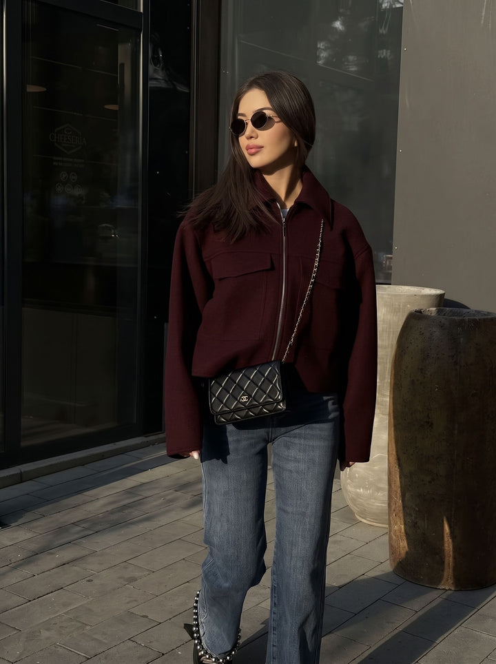 Cozy Textured Zip Up Jacket