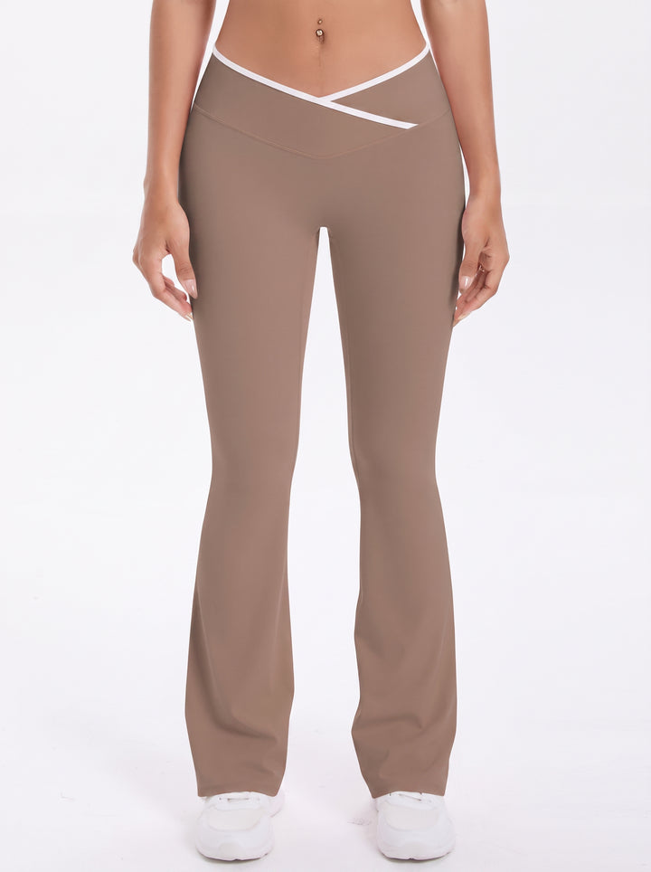 Crossover High Waisted Flare Yoga Pants