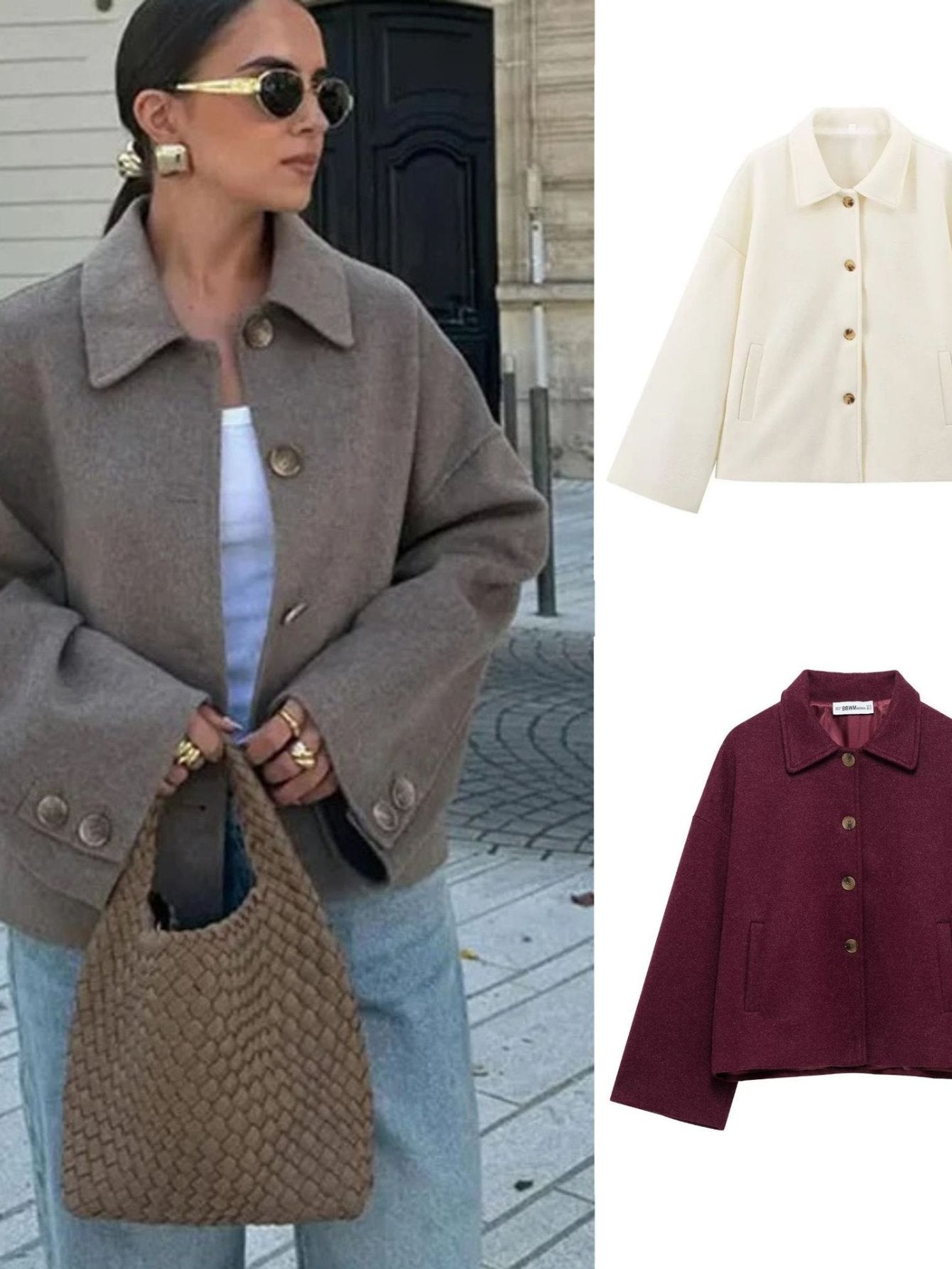 Oversized Button Up Wool Coat