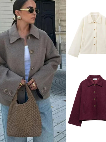 Oversized Button Up Wool Coat