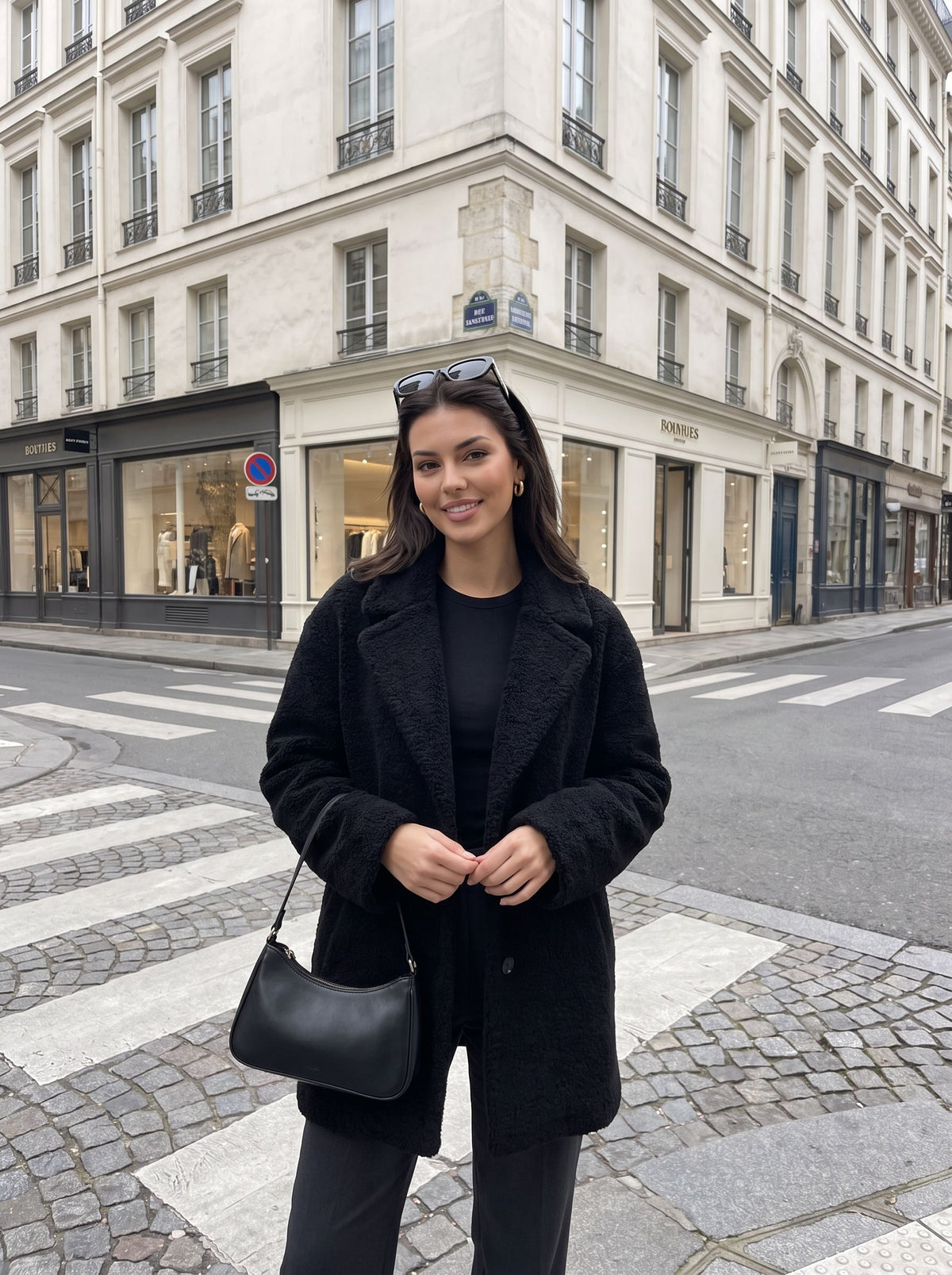 Cozy Oversized Black Teddy Coat