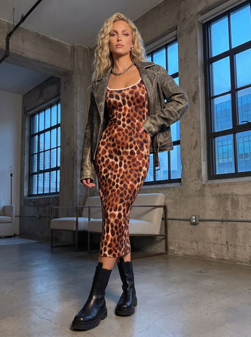 Mahlet B's Leopard Print Midi Dress