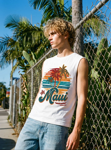 Vintage Maui Graphic Summer Tank Top