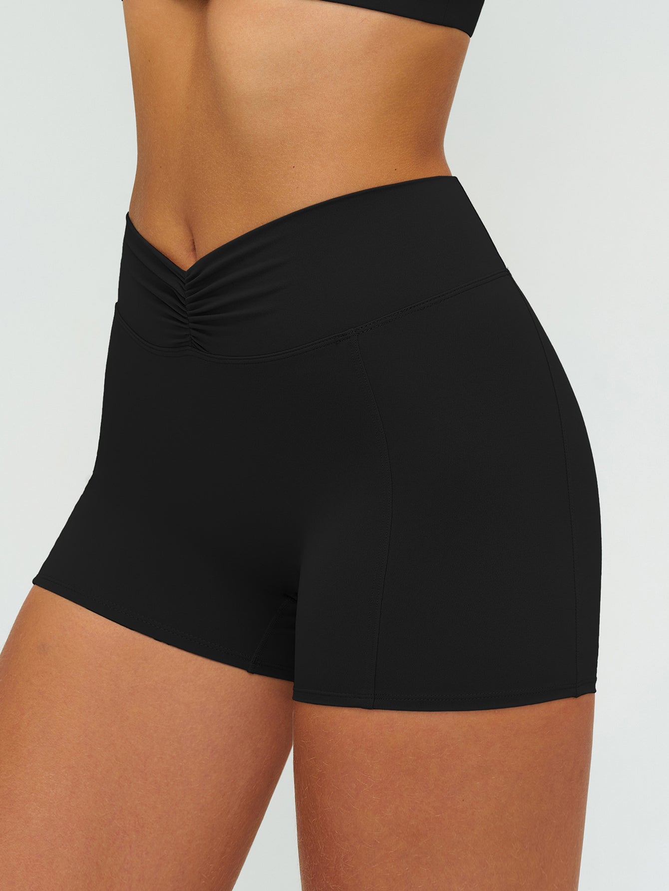 High Waisted Crossover Workout Shorts