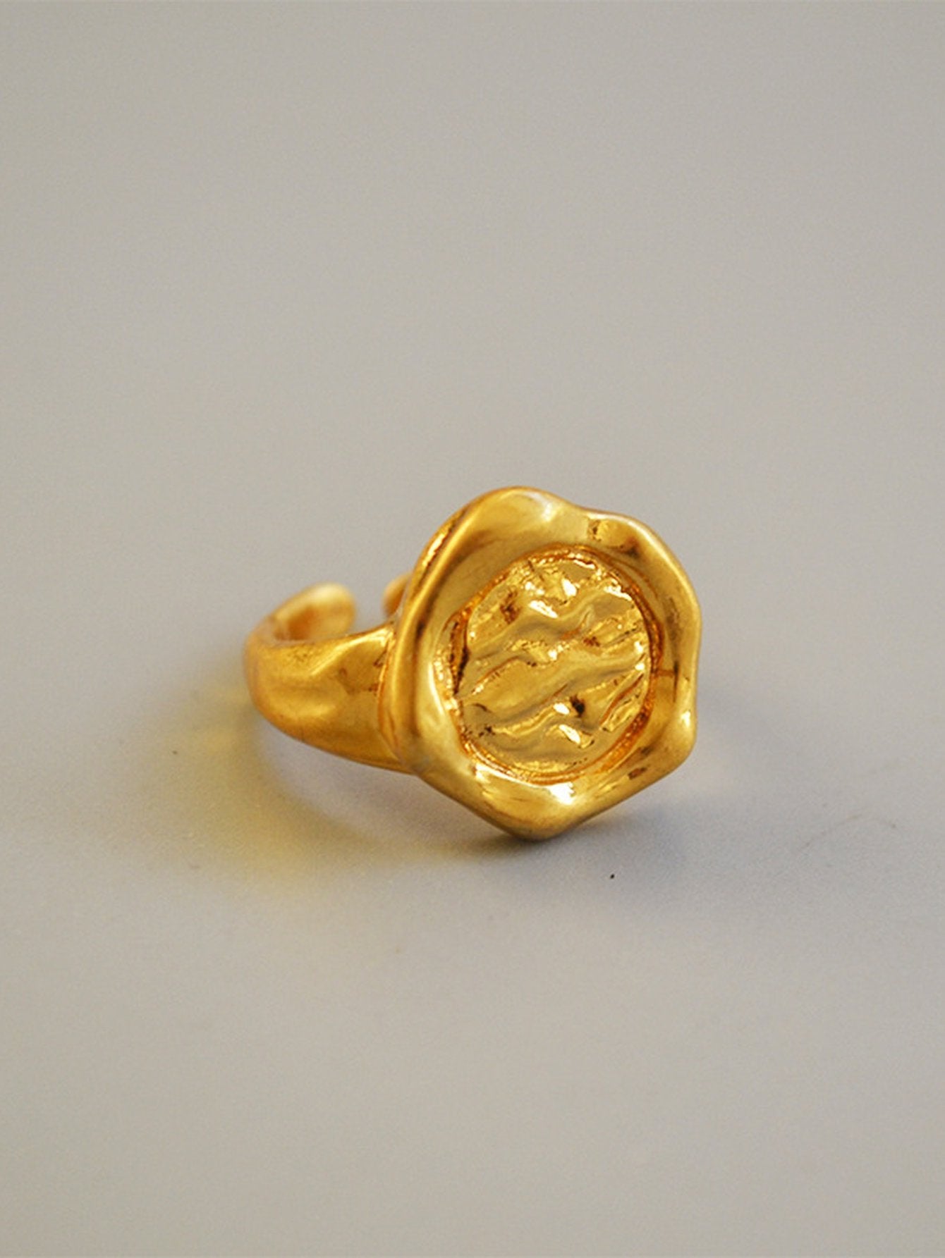 Textured Gold Organic Statement Ring