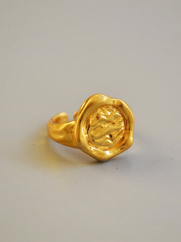 Textured Gold Organic Statement Ring