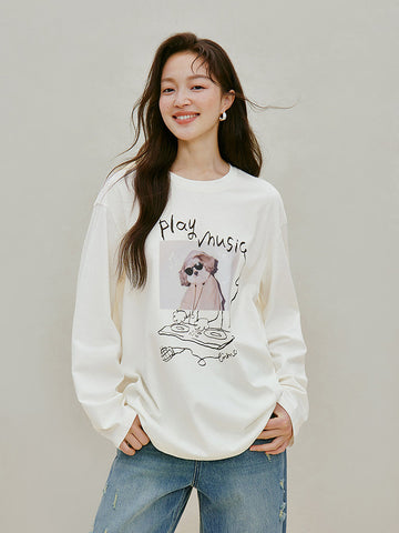 Soft Cotton Graphic Long Sleeve Tee