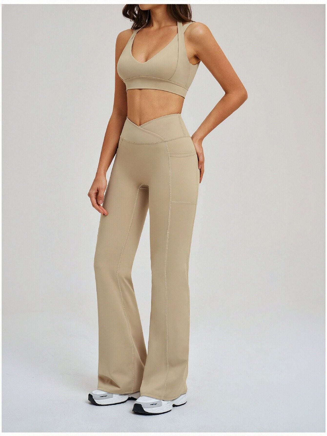 High Waisted Flare Leg Yoga Pants