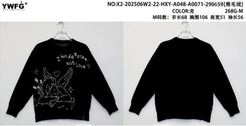 Oversized Graphic Angel Knit Sweater