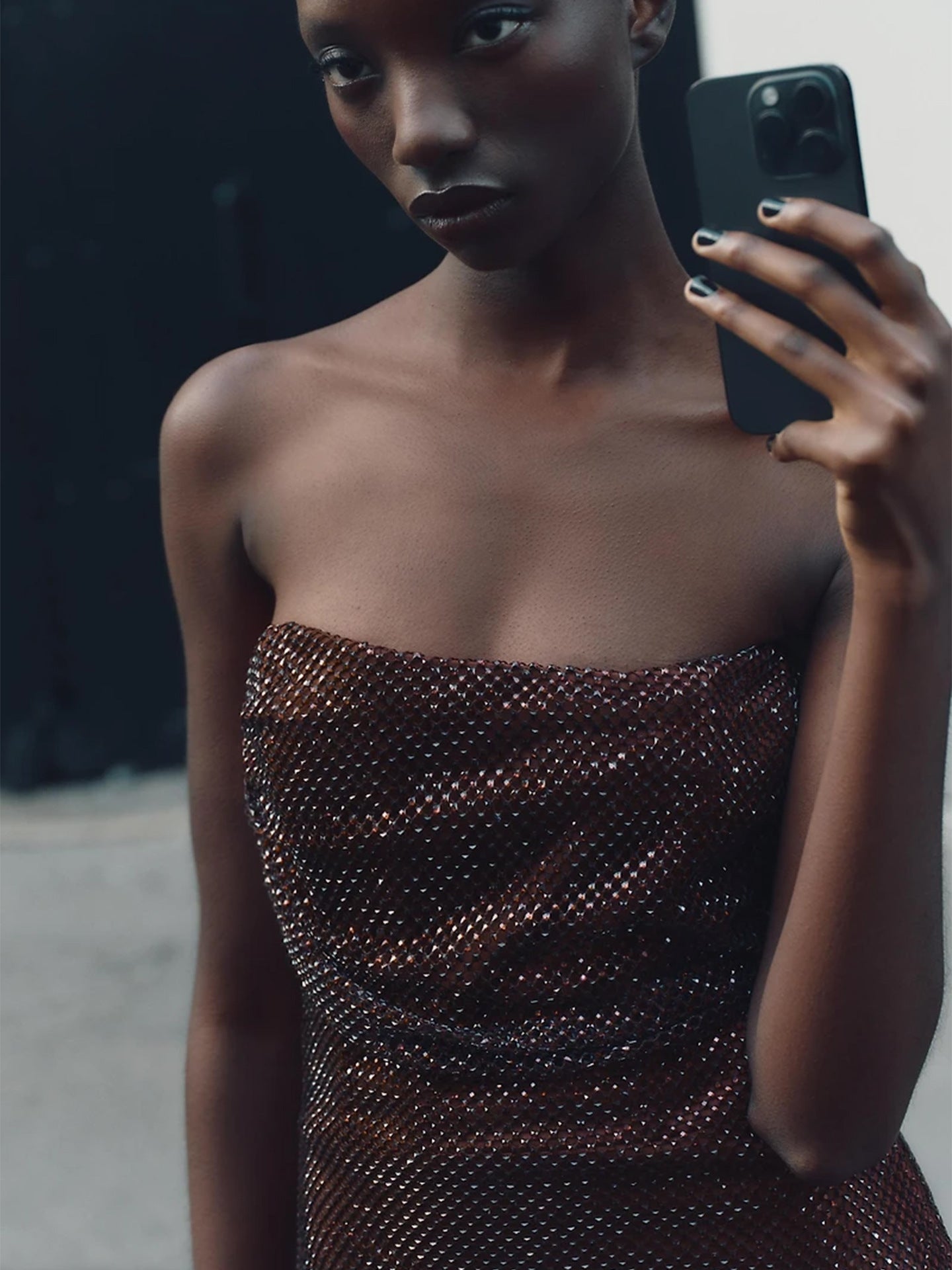 Sparkling Rhinestone Strapless Mini Dress