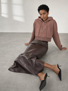 Cropped Full Zip Hooded Sweatshirt