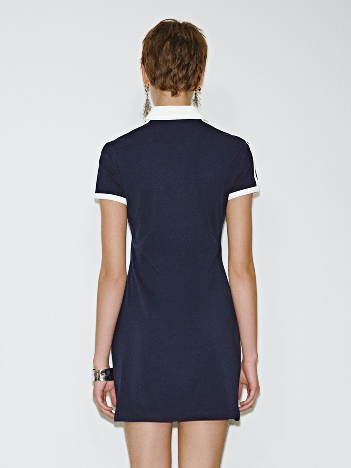 Urban Revivo Polo A-Line Dresses-Ink Blue