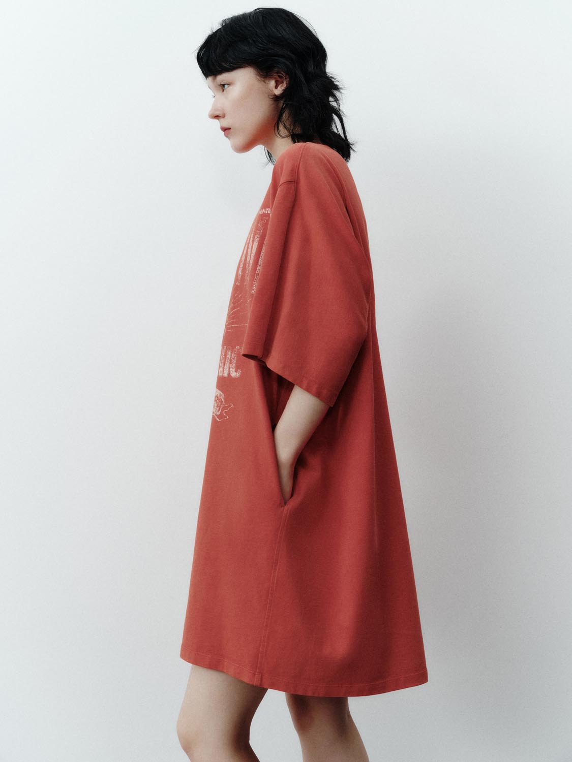 Urban Revivo Straight Loose Dresses-Oriental Red