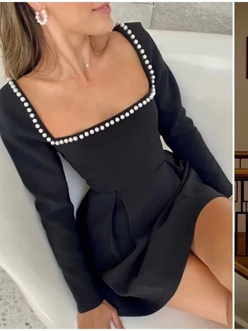 Elegant Long Sleeve Mini Dress