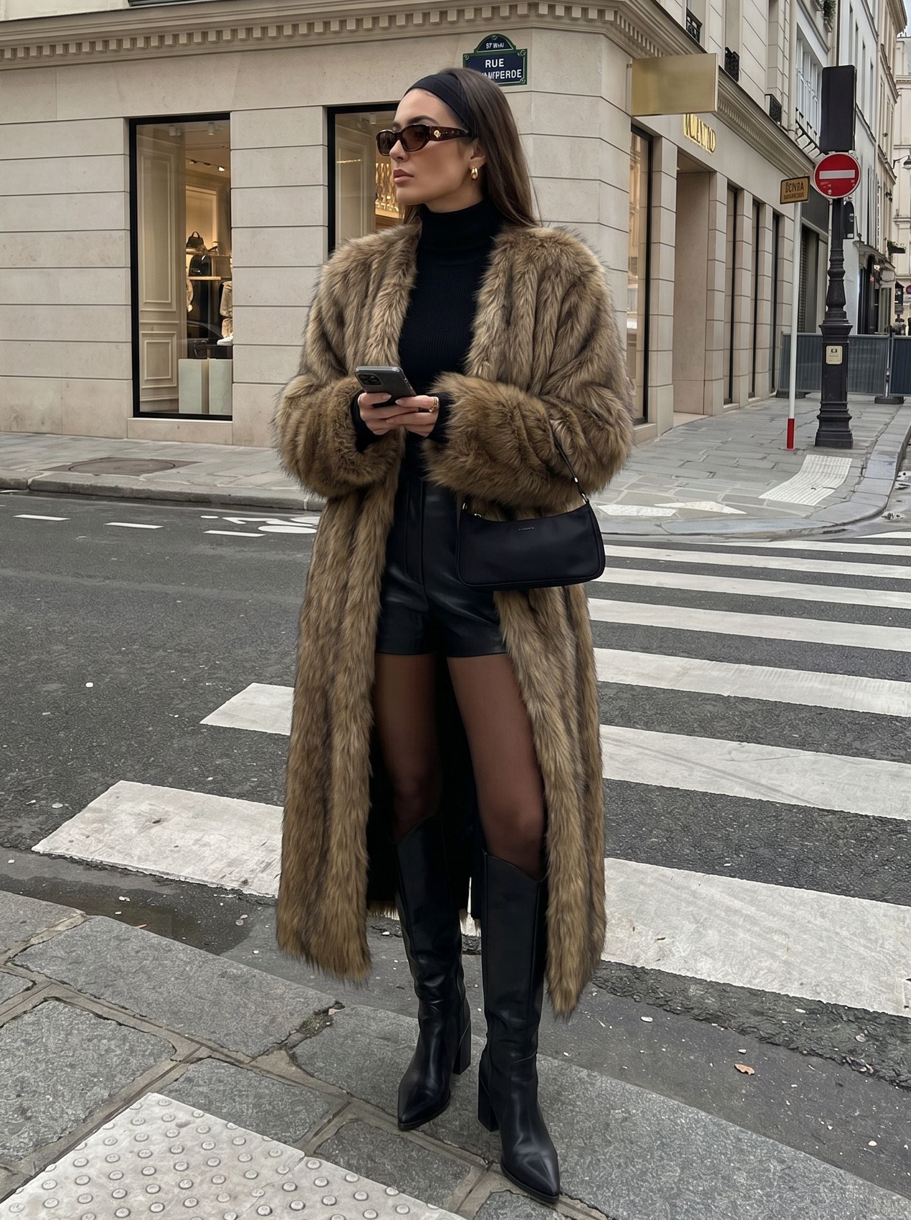 Luxury Long Faux Fur Coat