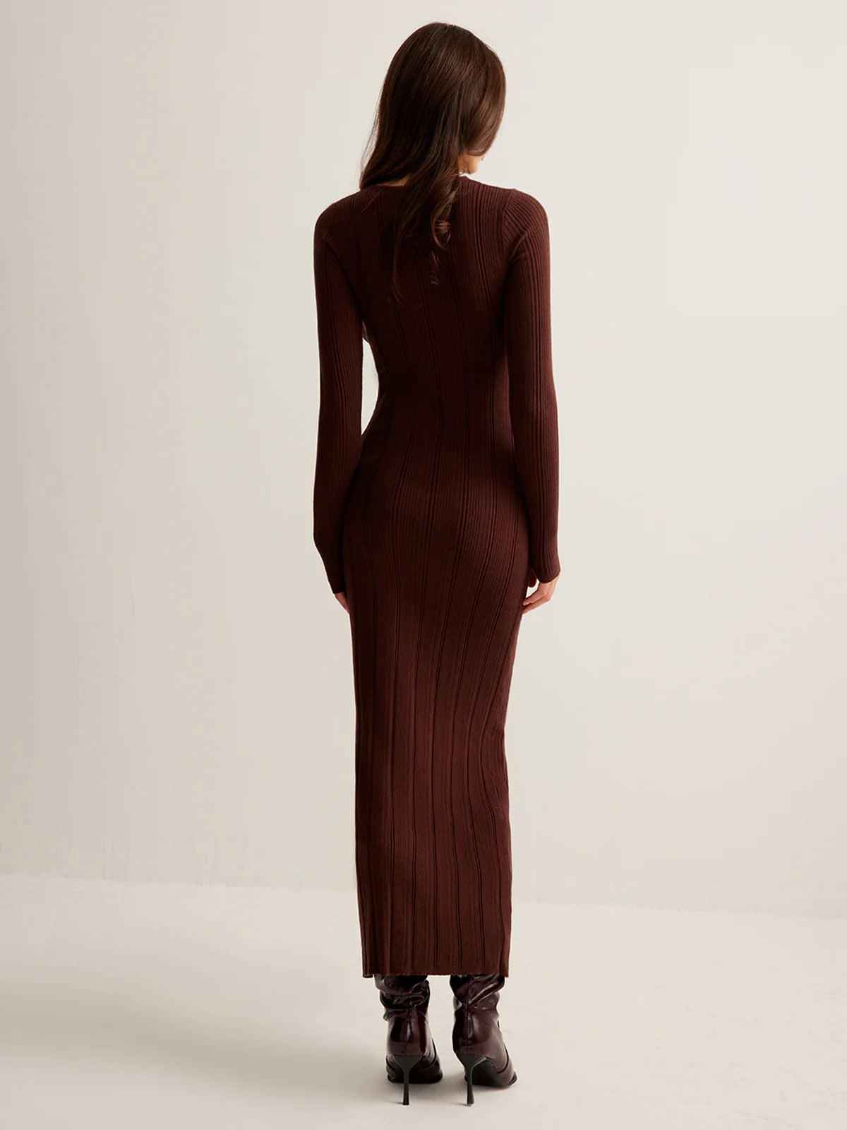 Cutout Ribbed Knit Maxi Dress