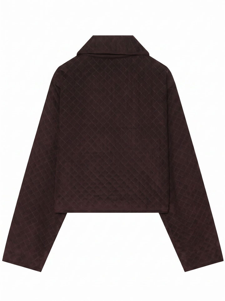 Quilted Corduroy Peter Pan Collar Jacket