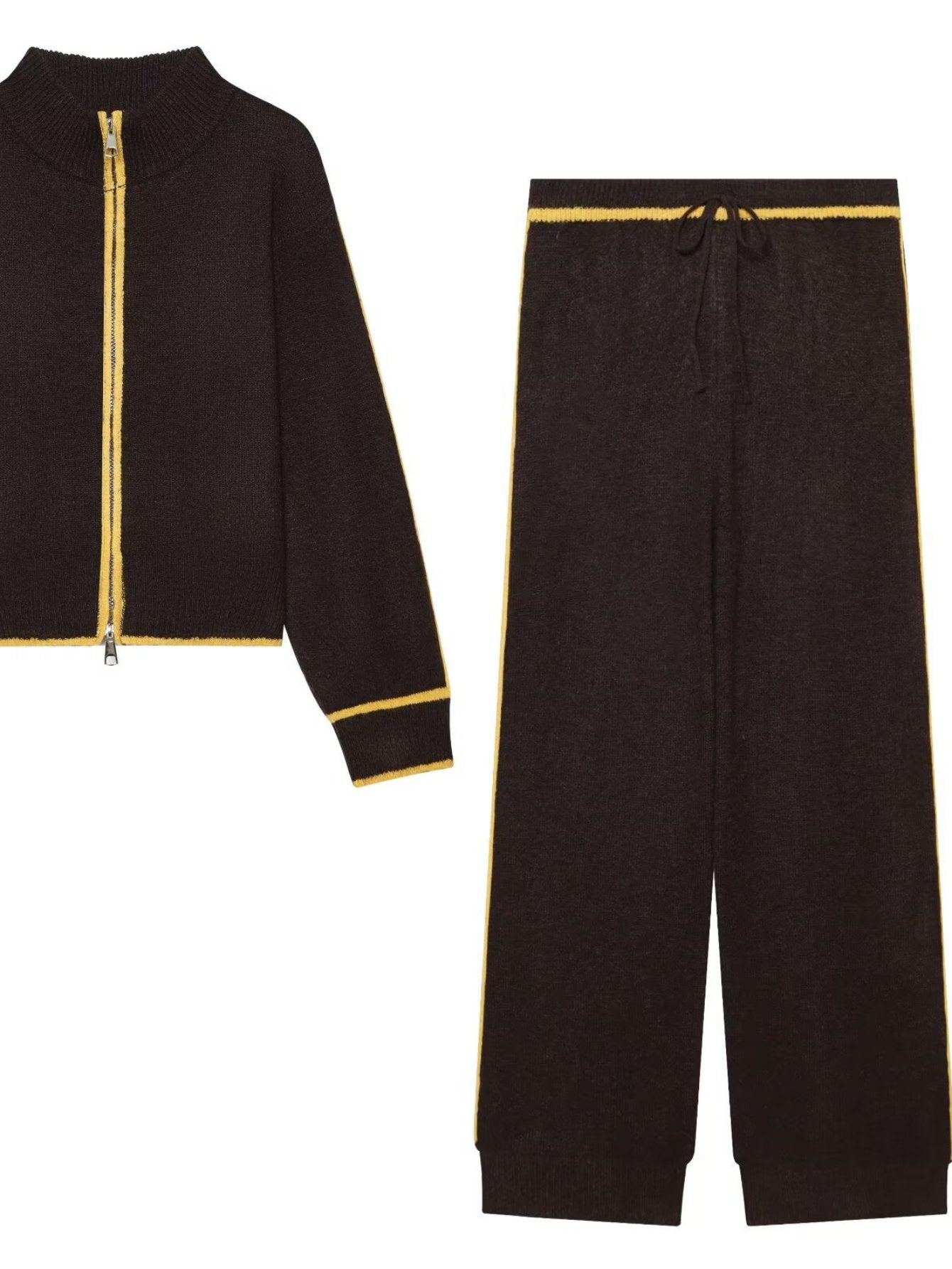 Cozy Zip Up Knit Pants Set