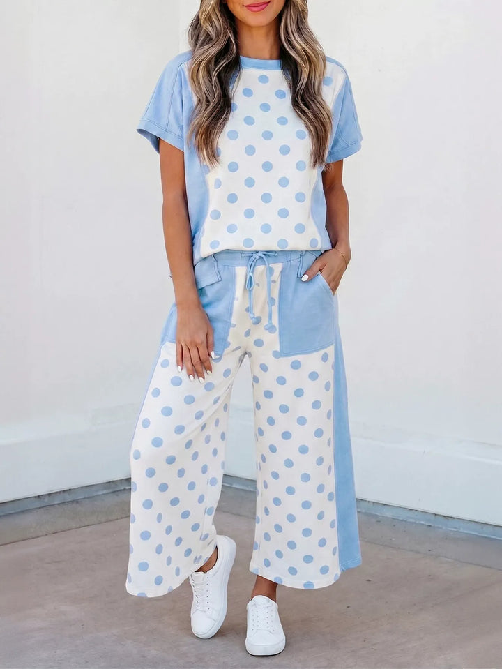 Comfy Polka Dot Lounge Pants Set