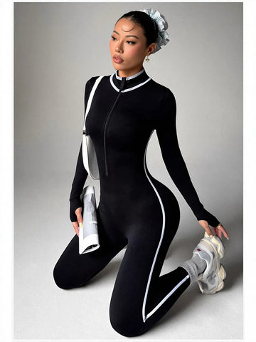 Slimming Zip Up Sport Jumpsuit