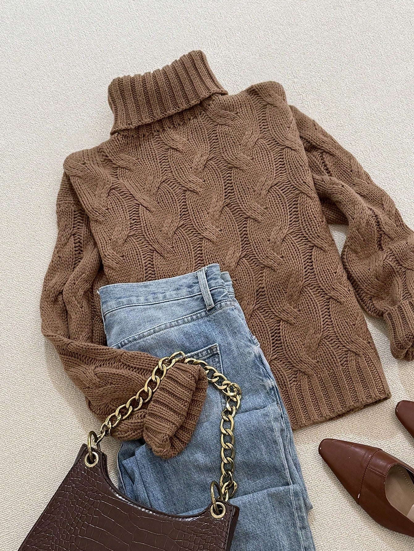 Cozy Cable Knit Turtleneck Sweater