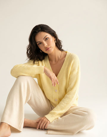 Cozy Soft V Neck Knit Cardigan