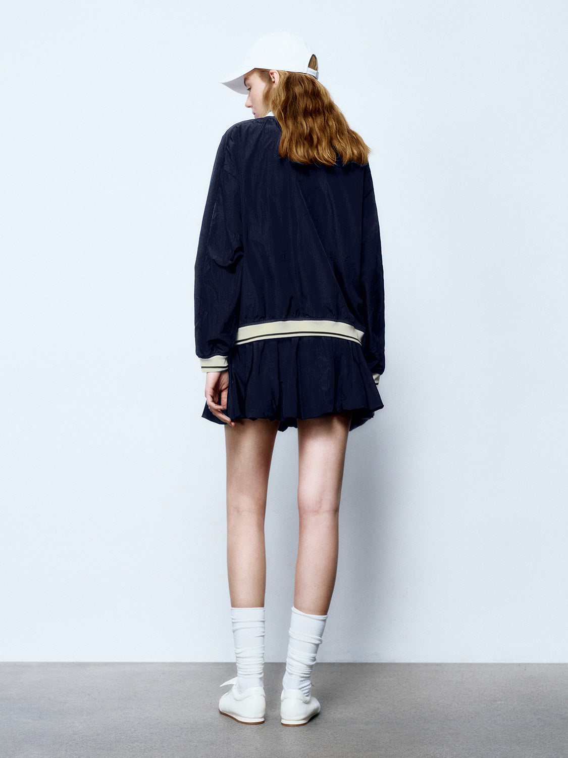 Urban Revivo Oversized A-Line Skirts-Navy Blue