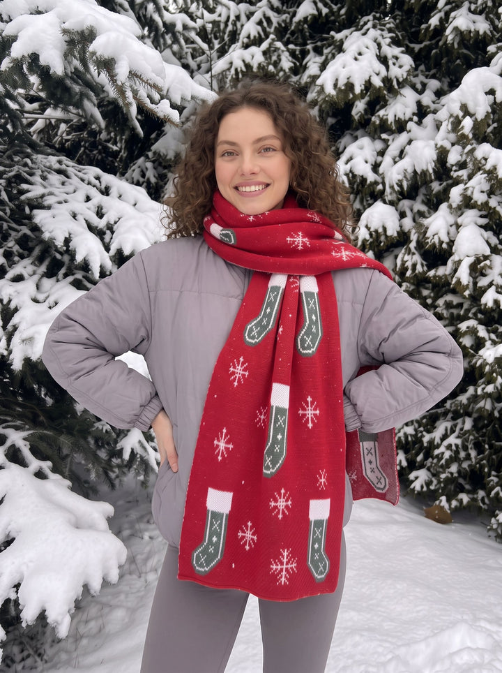 Cozy Festive Christmas Pattern Scarf