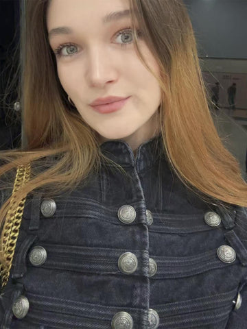 Vintage Military Inspired Denim Jacket