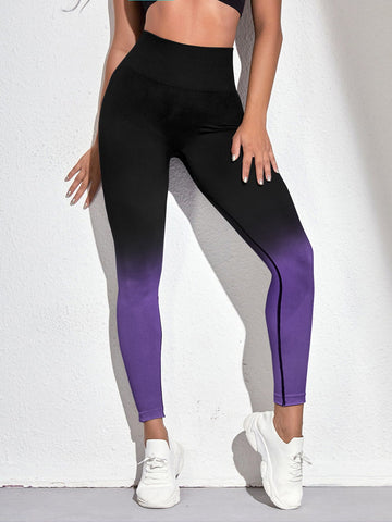 High-Waisted Compression Athletic Leggings-Black