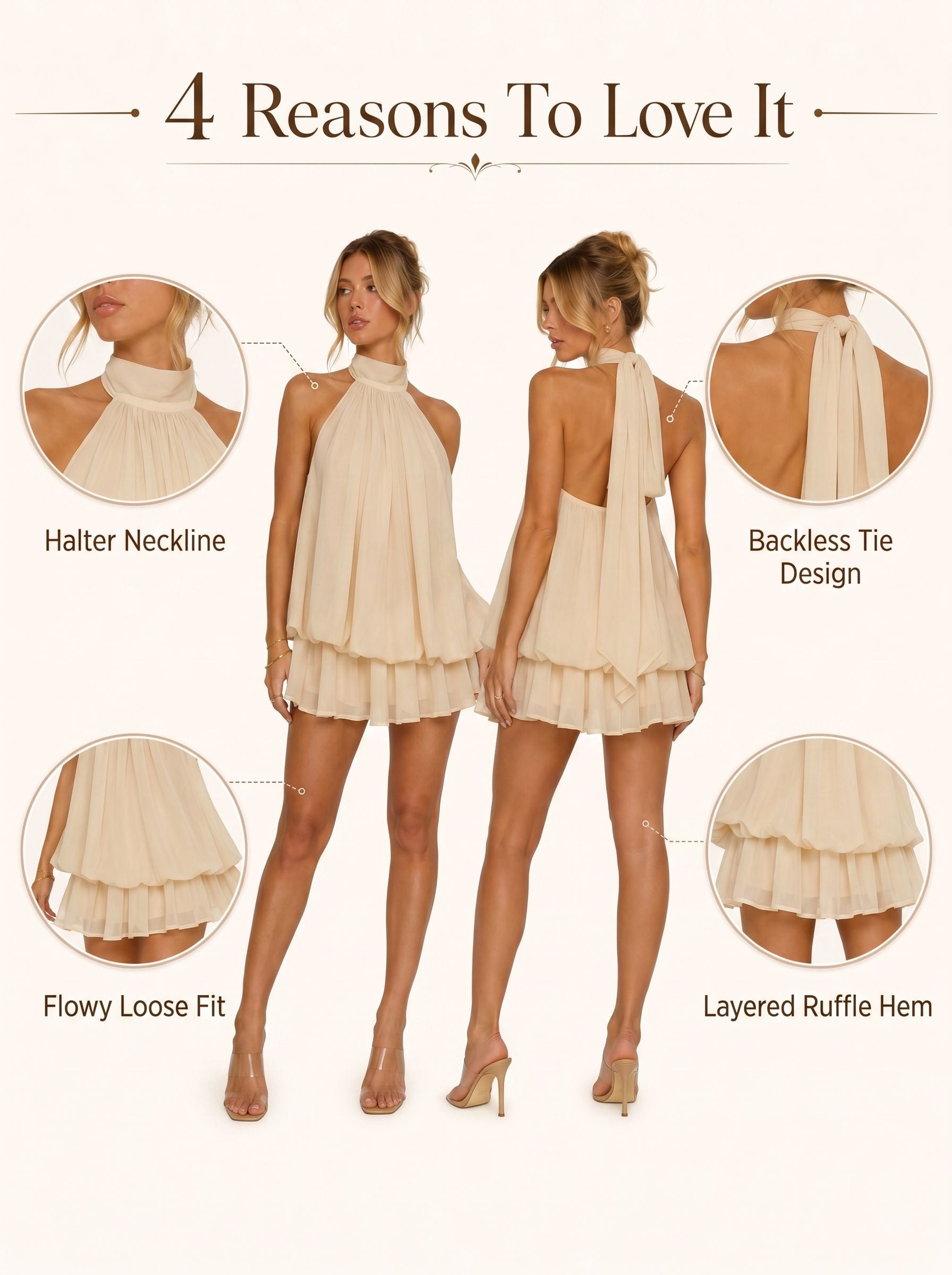 Chic Halter Neck Bubble Dress