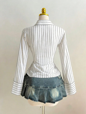 Slim Fit Striped Button Down Shirt