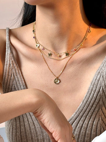 Dainty Gold Layered Butterfly Necklace