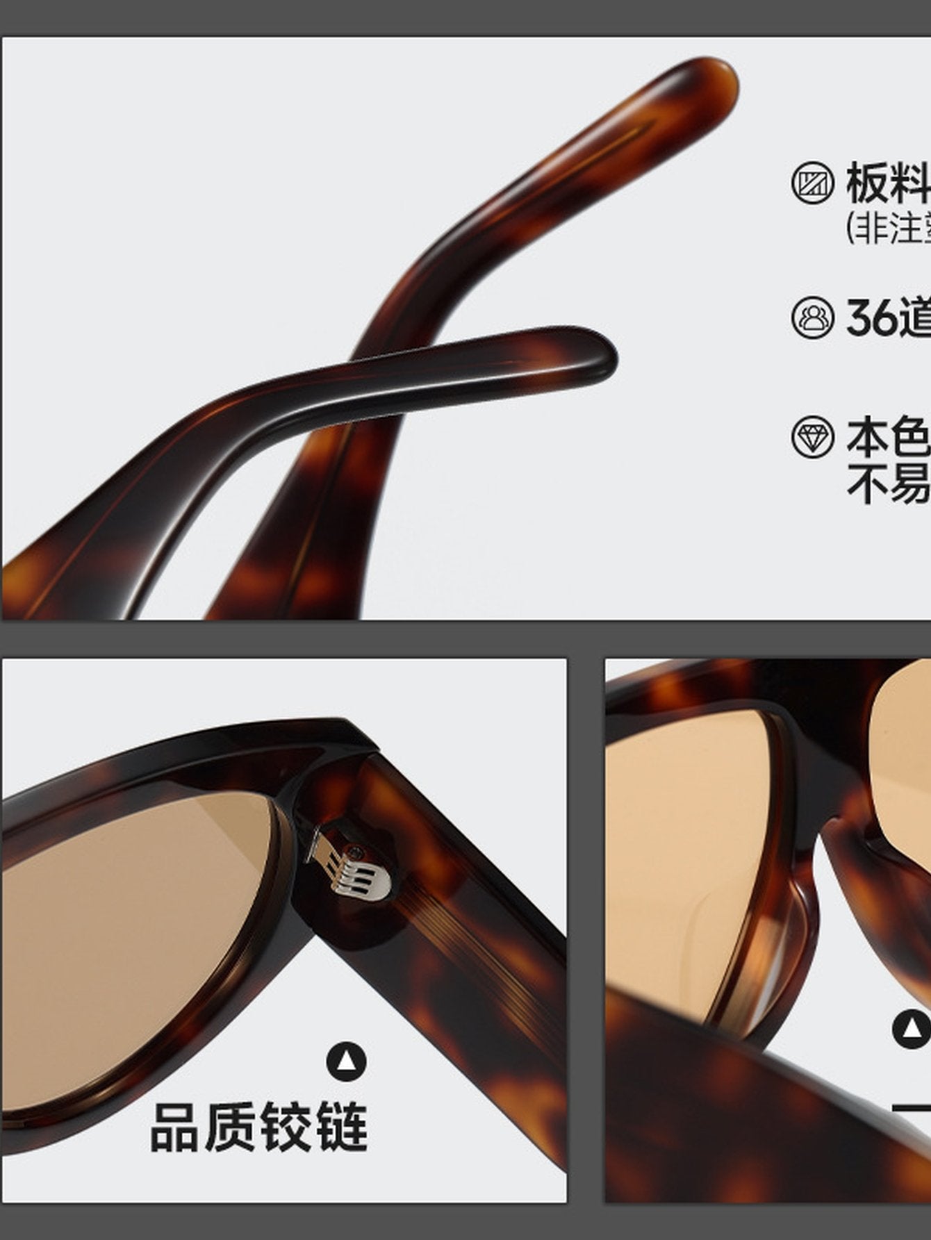Handcrafted Luxury Oversized Black Sunglasses