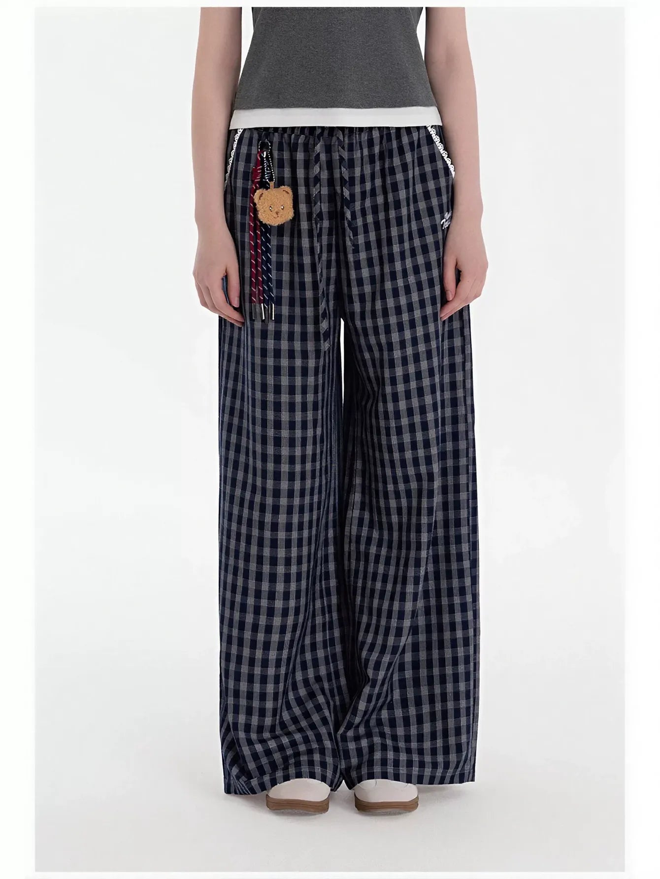 Comfy Plaid Wide Leg Pants
